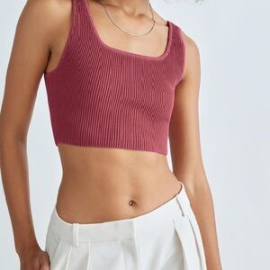 Aritzia Sculpt Knit Squareneck Cropped Tank